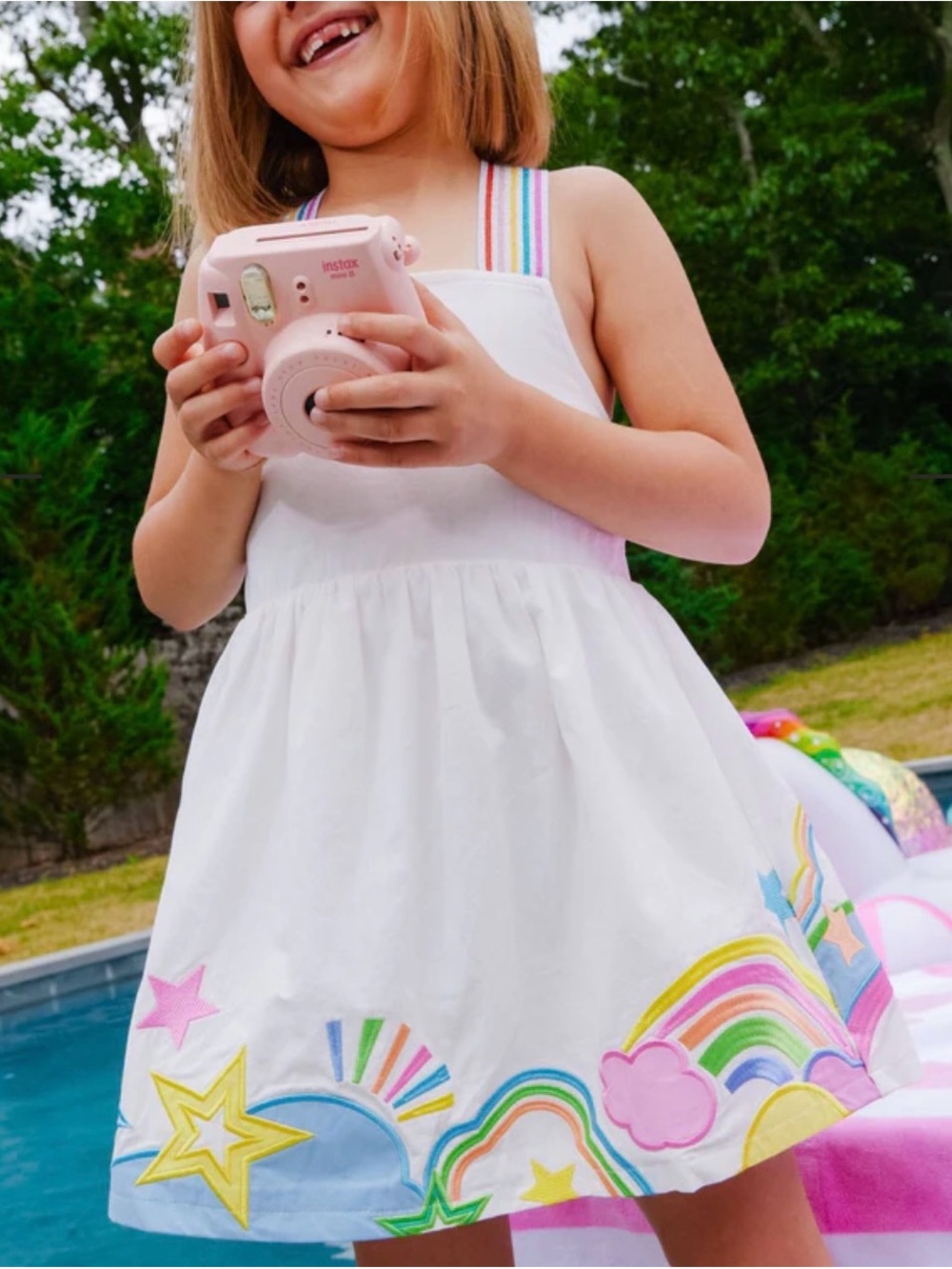 Lola + the Boys Summer Pop dress Rainbow & Star Girls Sundress